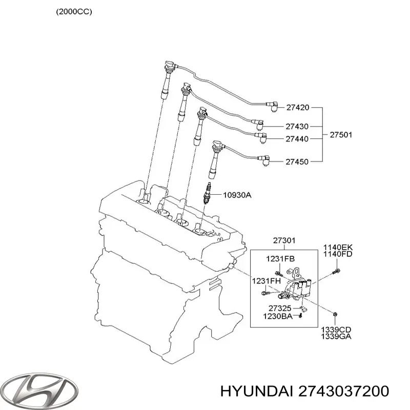 Купити 2743037200 Hyundai/Kia Провід високовольтні, комплект