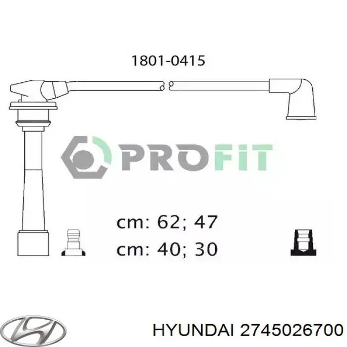 Дроти запалювання Hyundai/Kia 2745026700 ціна, від 17.46 USD