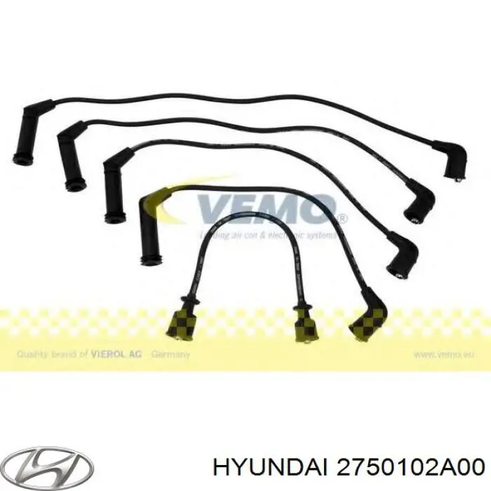 2750102A00 Hyundai/Kia дріт високовольтні, комплект