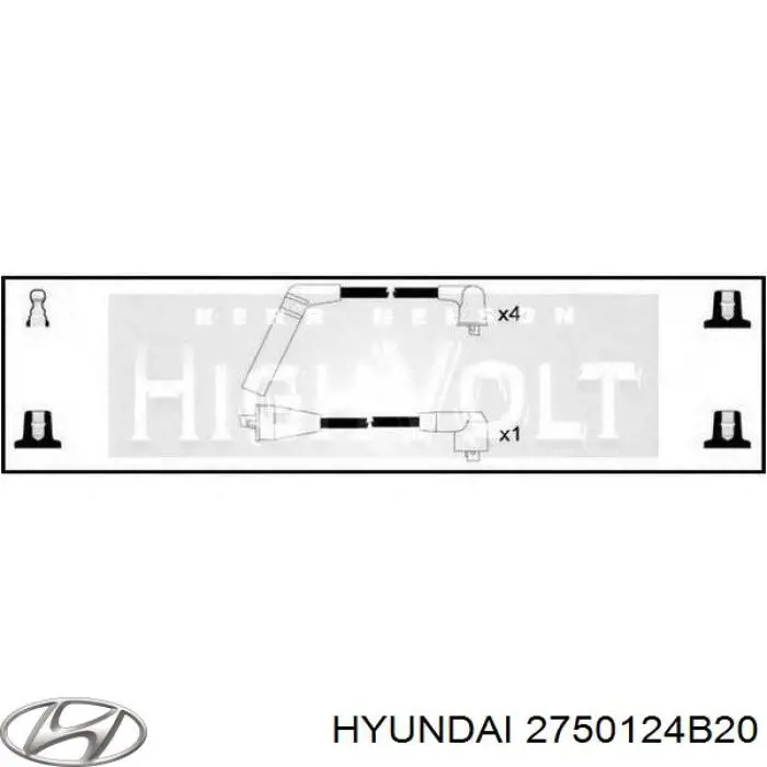 Купити 2750124B20 Hyundai/Kia Провід високовольтні, комплект