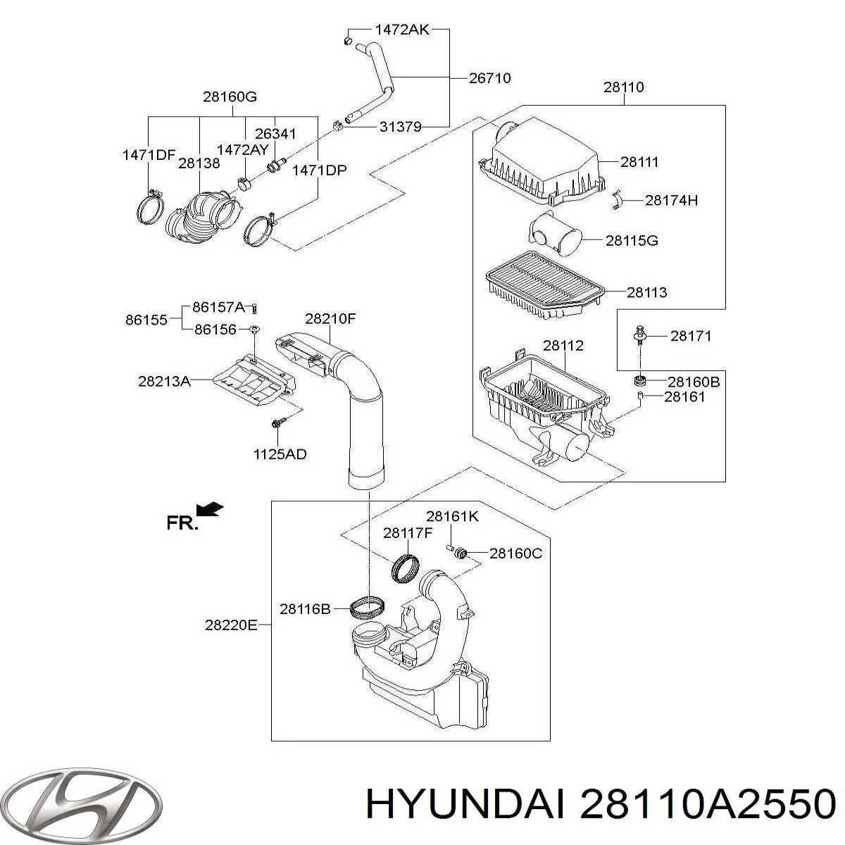 28110A2550 Hyundai/Kia корпус повітряного фільтра