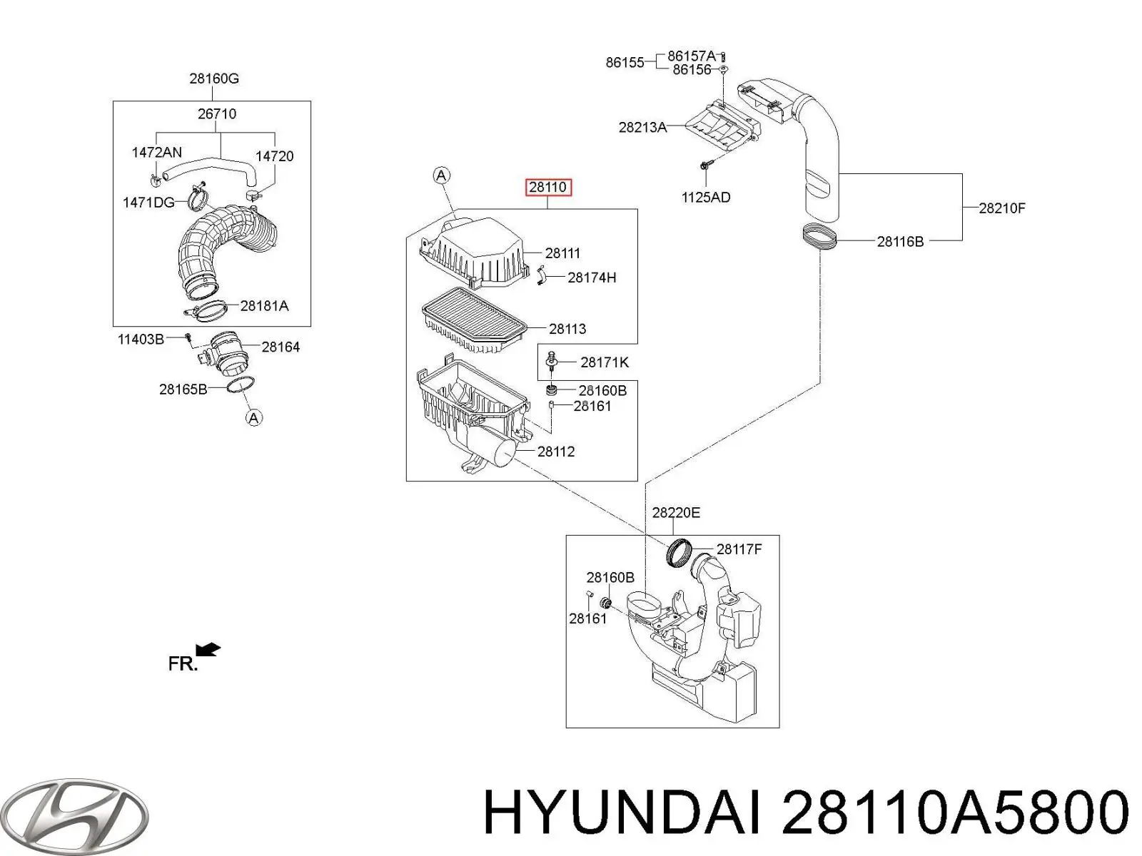 28110A5800 Hyundai/Kia Коробка фільтра