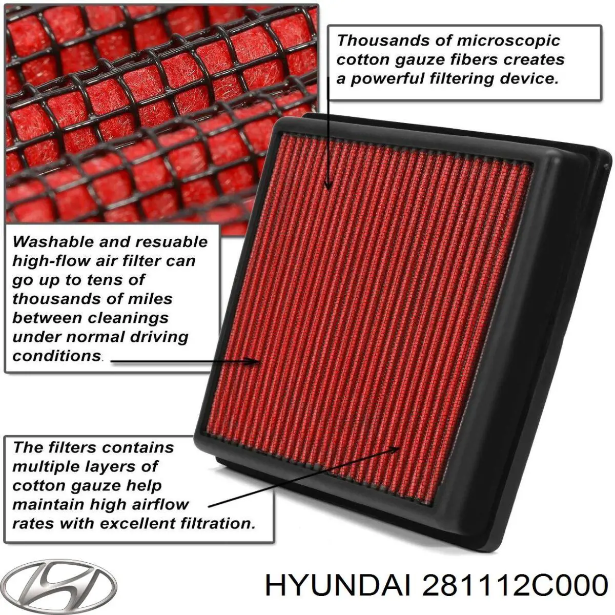 Корпус повітряного фільтра, верхня частина Hyundai/Kia 281112C000 ціна, від 15.24 USD