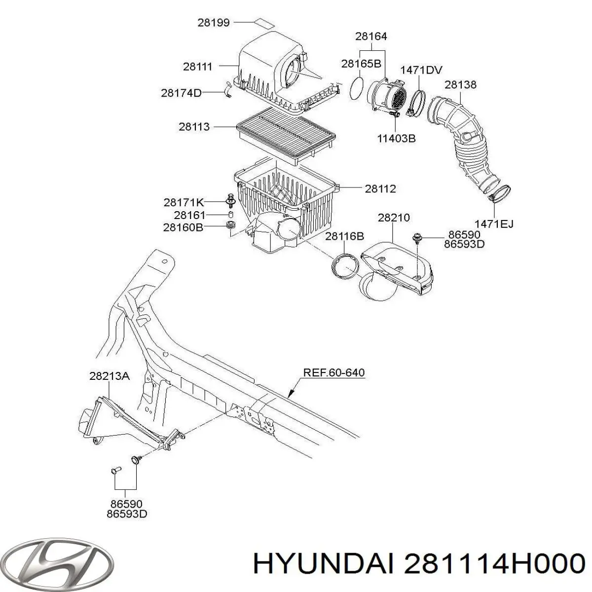  Hyundai/Kia 281114H000 ціна, від 17.08 USD