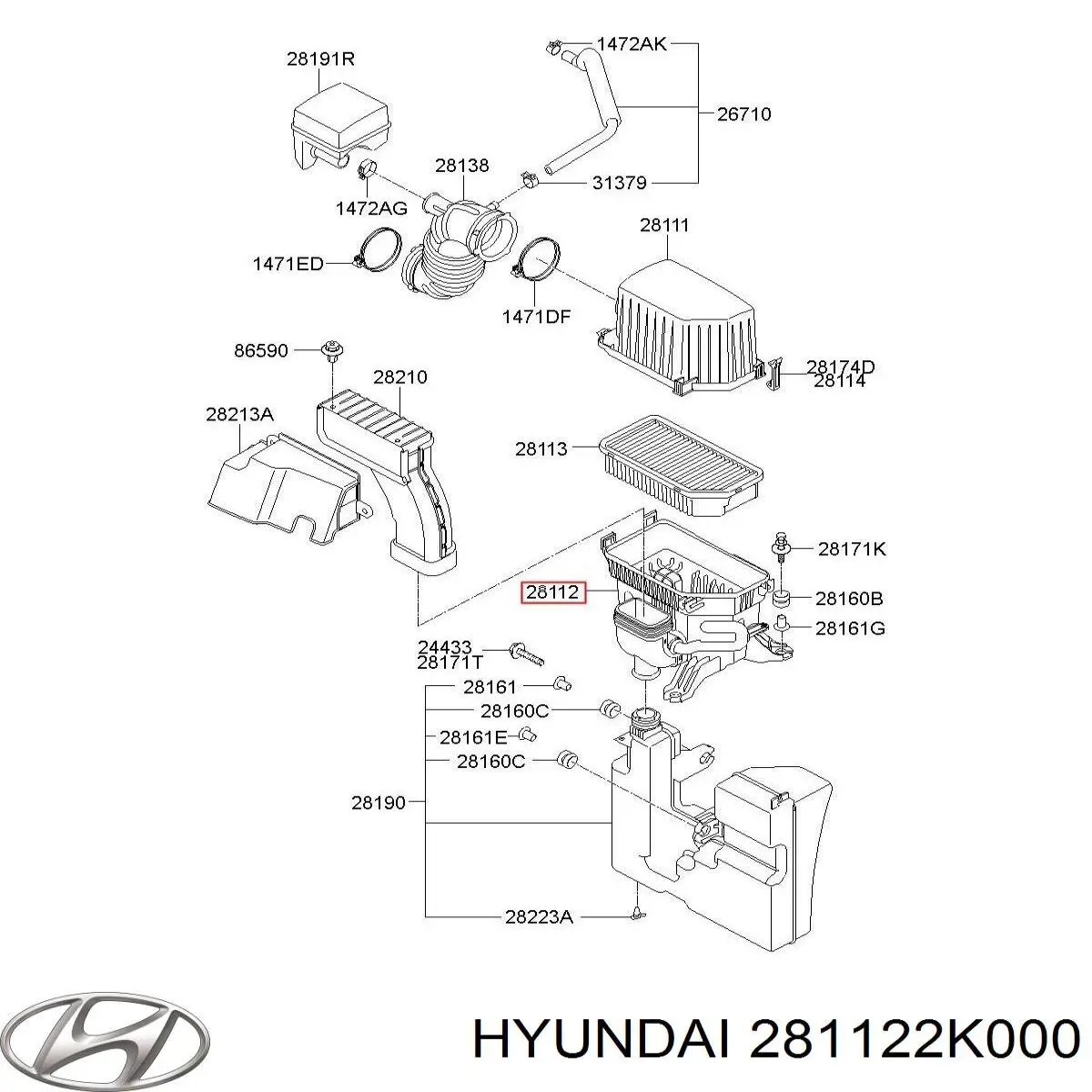 281122K000 Hyundai/Kia Коробка фільтра