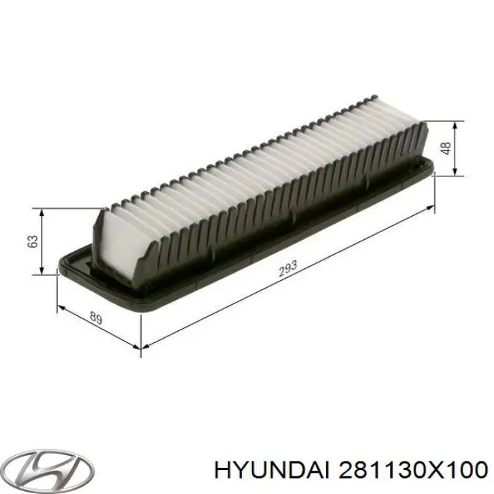 Елемент повітряного фільтра Hyundai/Kia 281130X100 ціна, від 7.70 USD