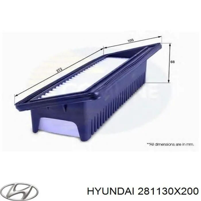 Фільтр повітряний Hyundai/Kia 281130X200