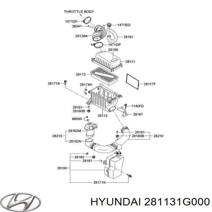 281131G000 Hyundai/Kia фільтр повітряний