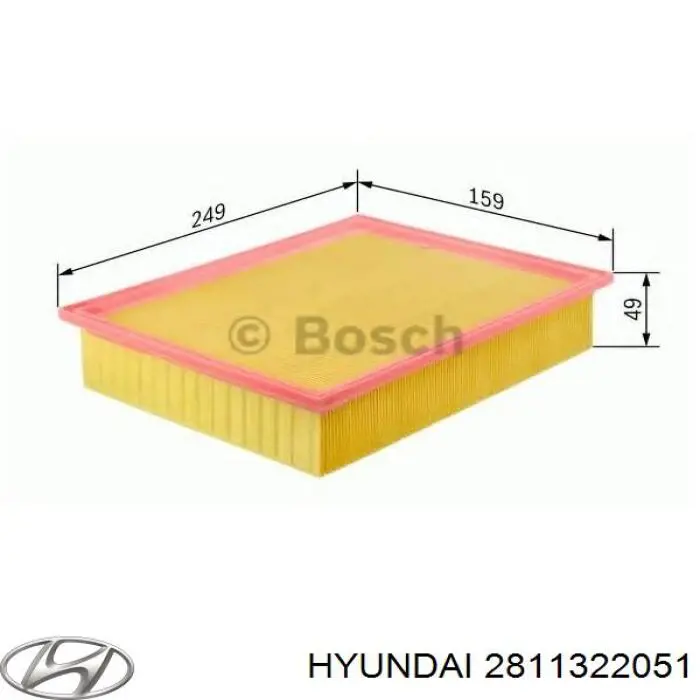 Купити 2811322051 Hyundai/Kia Автомобільний фільтр повітря
