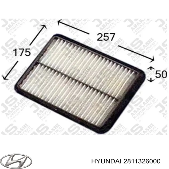 2811326000 Hyundai/Kia Повітряний фільтр двигуна