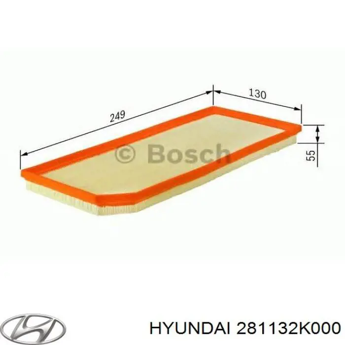 Купити 281132K000 Hyundai/Kia Автомобільний фільтр повітря