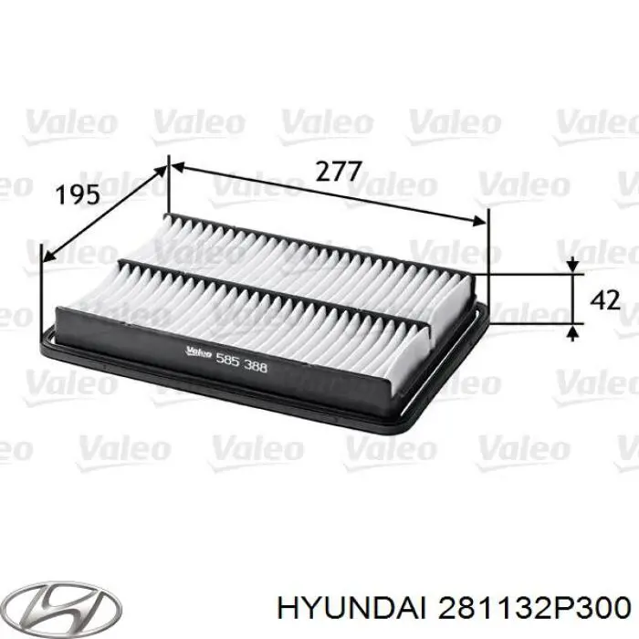 Елемент повітряного фільтра Hyundai/Kia 281132P300 ціна, від 9.05 USD