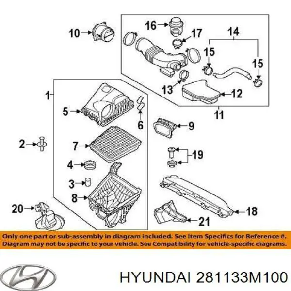 Елемент повітряного фільтра Hyundai/Kia 281133M100 ціна, від 11.77 USD