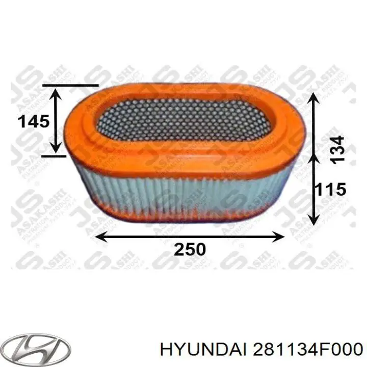 Купити 281134F000 Hyundai/Kia Автомобільний фільтр повітря