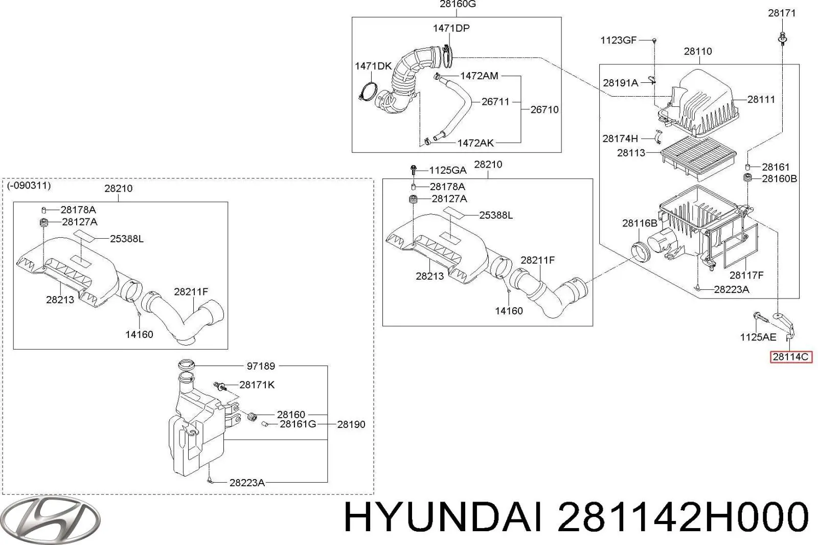  Hyundai/Kia 281142H000 ціна, від 5.07 USD