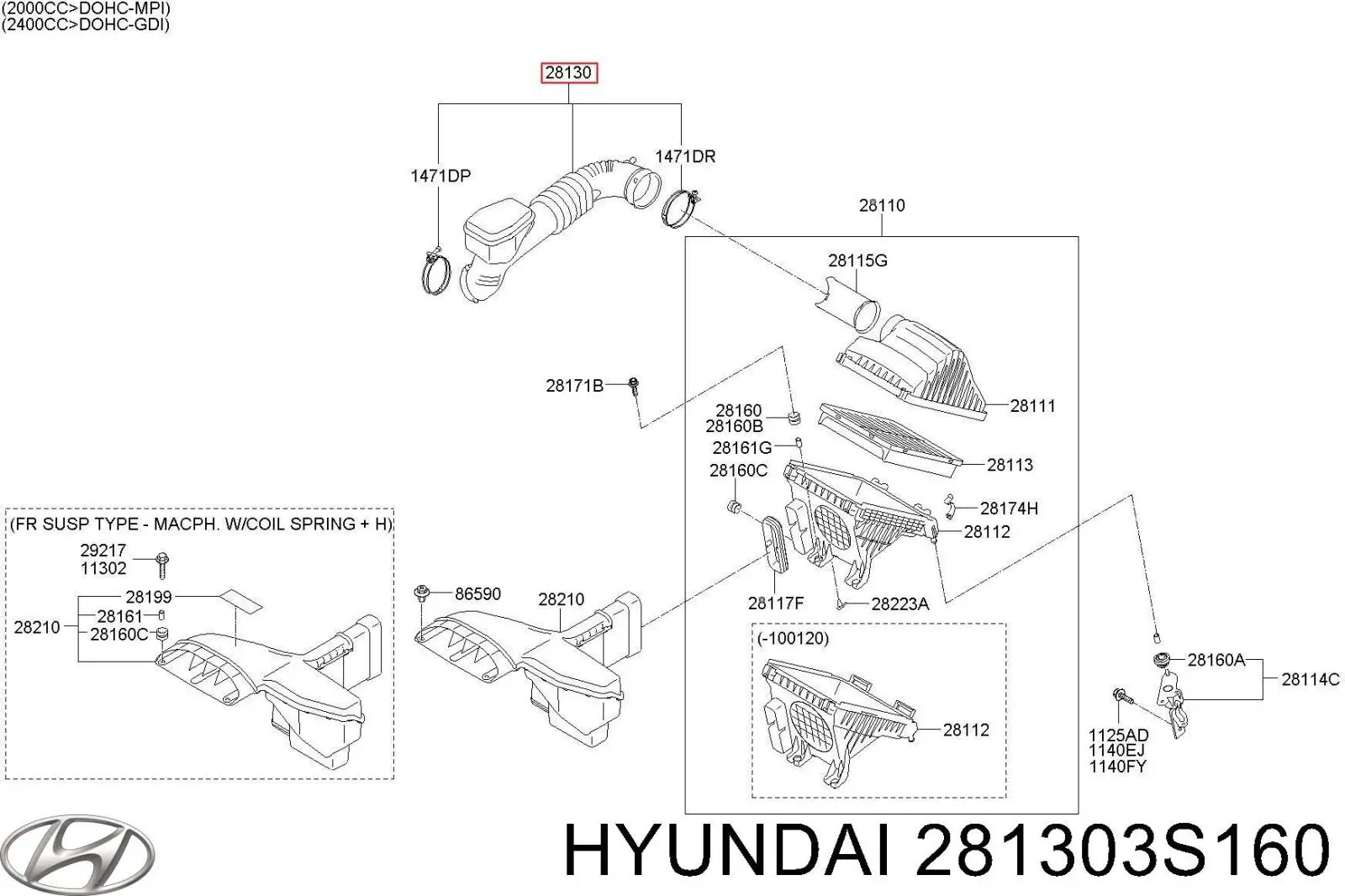  Hyundai/Kia 281303S160 ціна, від 10.86 USD