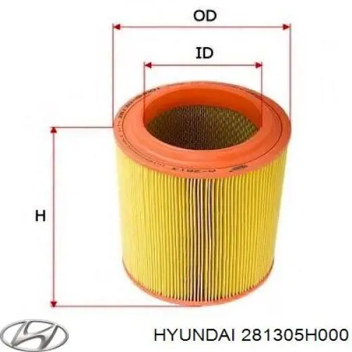 Купити 281305H000 Hyundai/Kia Автомобільний фільтр повітря