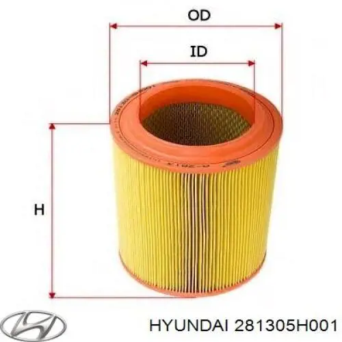 Купити 281305H001 Hyundai/Kia Автомобільний фільтр повітря