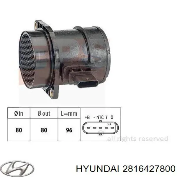 Купити 2816427800 Hyundai/Kia Повітромір