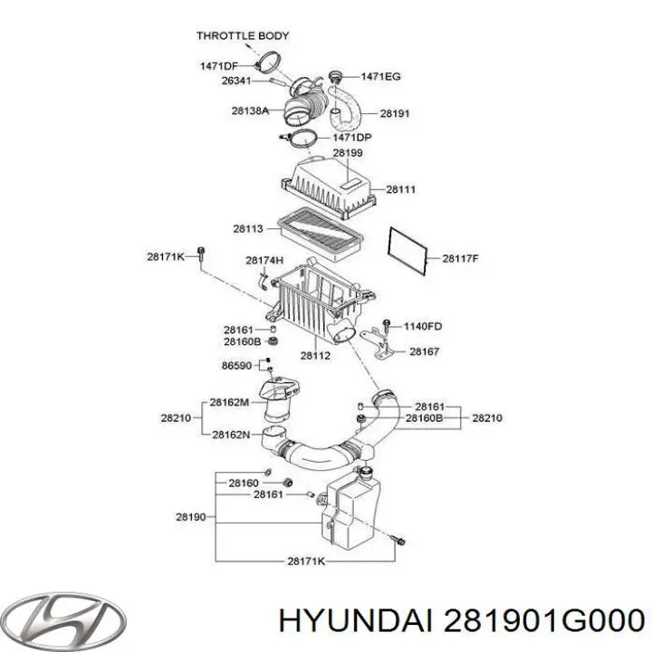 Купити 281901G000 Hyundai/Kia Резонатор повітряного фільтра
