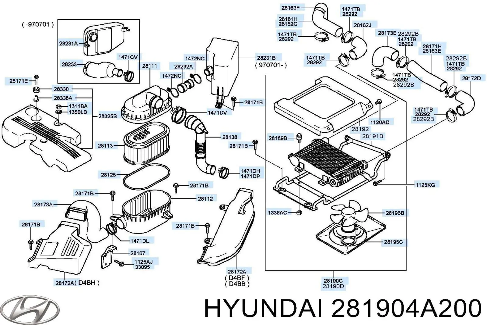  Hyundai/Kia 281904A200 ціна, від 63.33 USD
