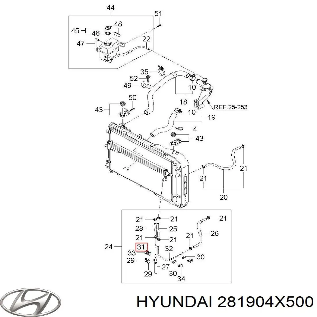 Система охолодження наддувочного повітря Hyundai/Kia 281904X500 ціна, від 63.33 USD