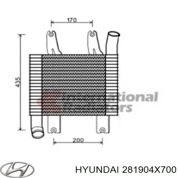 Купити 281904X700 Hyundai/Kia Радіатор интеркуллера