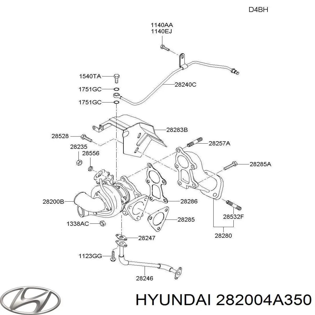 Купити 282004A350 Hyundai/Kia Турбіна