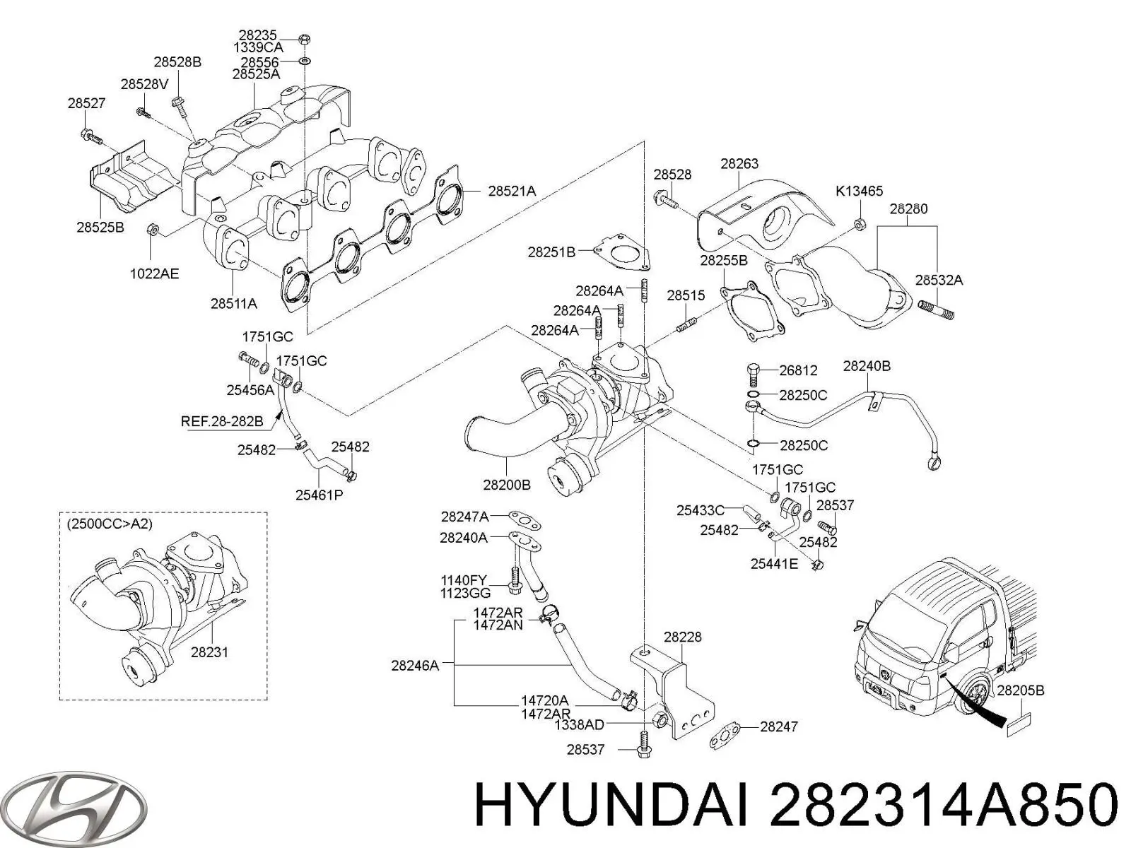 282314A800 Hyundai/Kia Турбонаддув