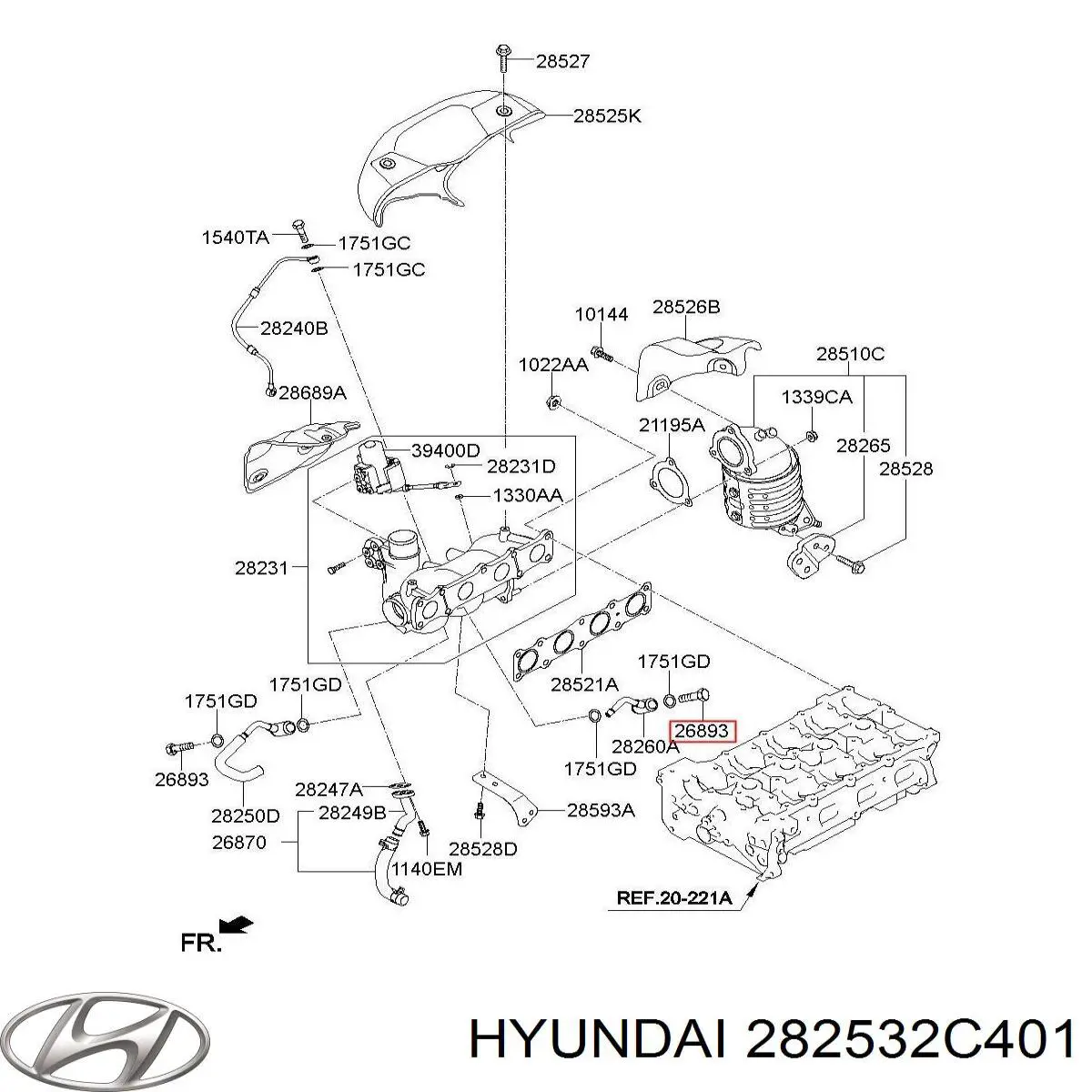  Hyundai/Kia 282532C401 ціна, від 15.39 USD