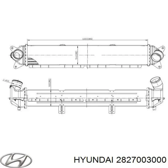 Радіатор интеркуллера 2827003000 Hyundai/Kia