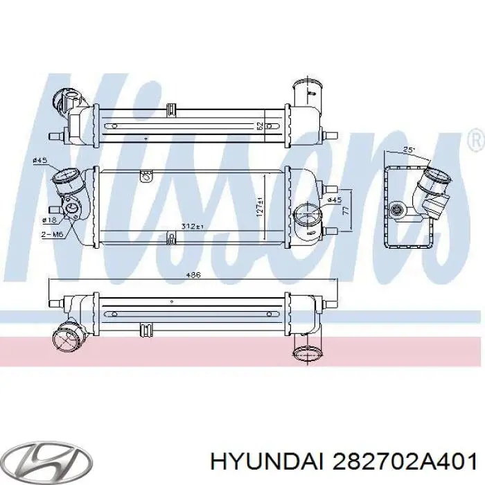 Система охолодження наддувочного повітря Hyundai/Kia 282702A401 ціна, від 135.19 USD