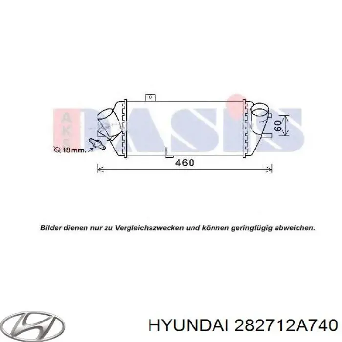 Купити 282712A740 Hyundai/Kia Радіатор интеркуллера
