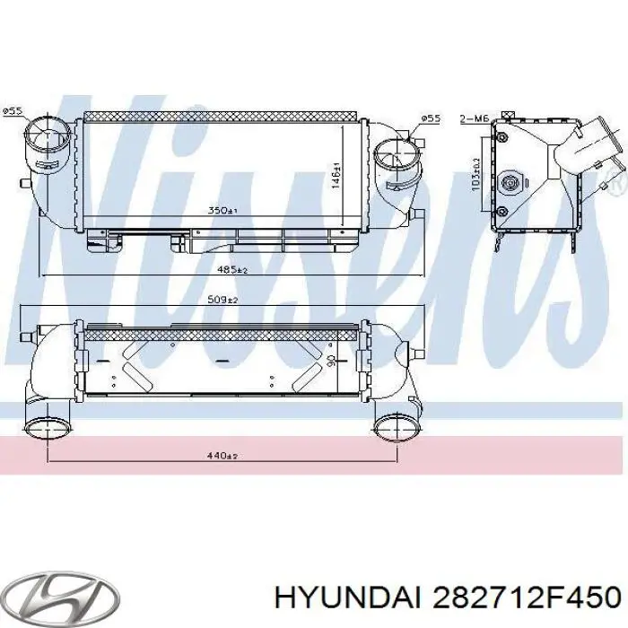 Радіатор интеркуллера 282712F450 Hyundai/Kia