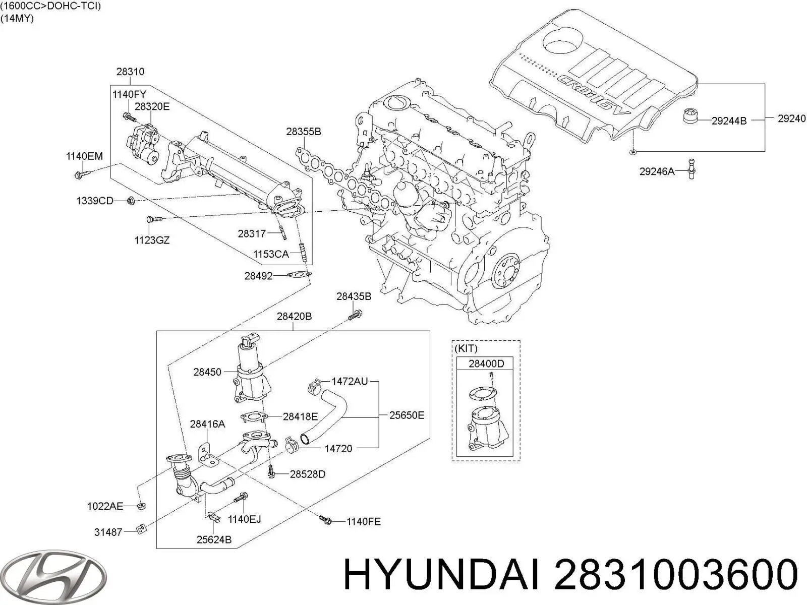 Купити 2831003600 Hyundai/Kia Впускний колектор