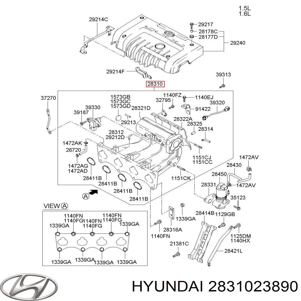 Купити Впускний колектор KIA Spectra  