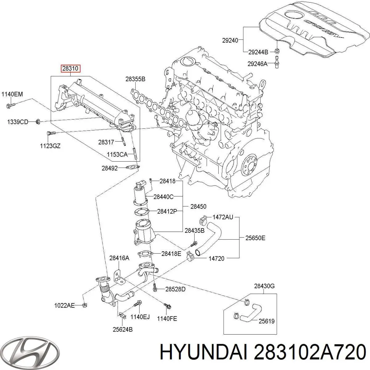 Колектор впускний Hyundai/Kia 283102A720 ціна, від 84.84 USD