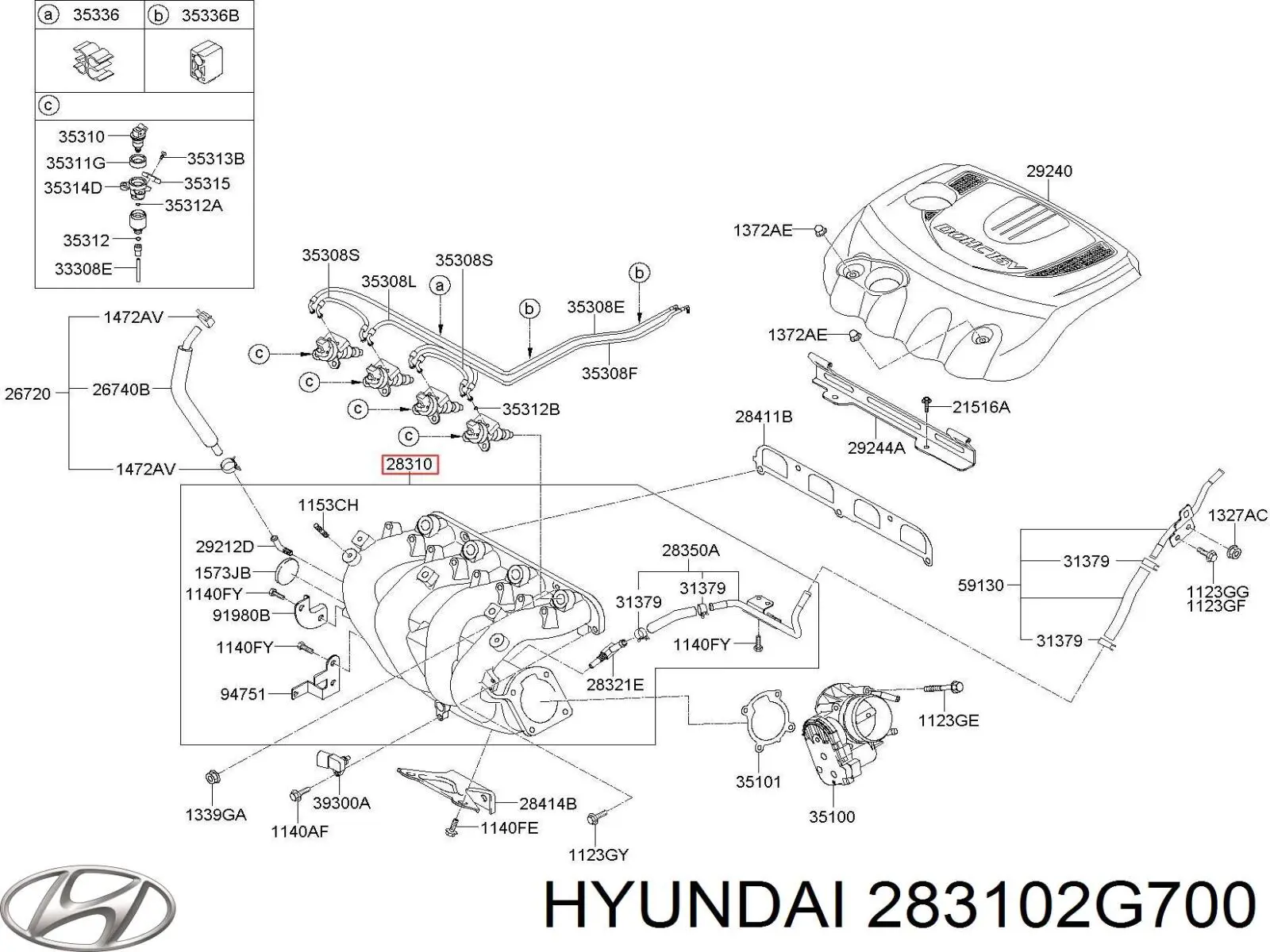 Купити 283102G700 Hyundai/Kia Впускний колектор
