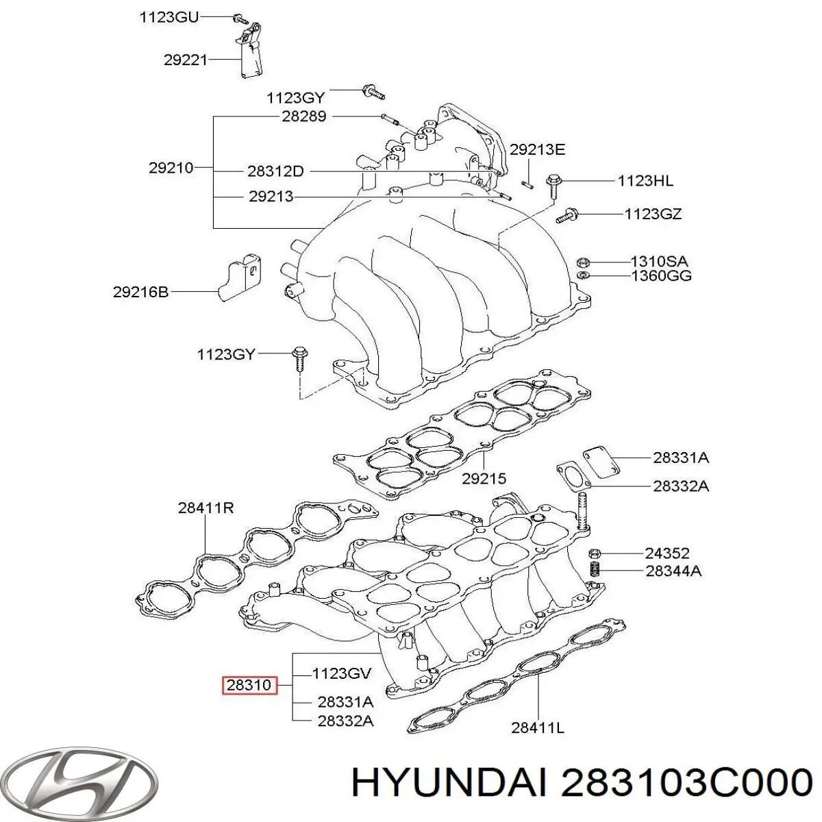 283103C000 Hyundai/Kia Колектор впускний