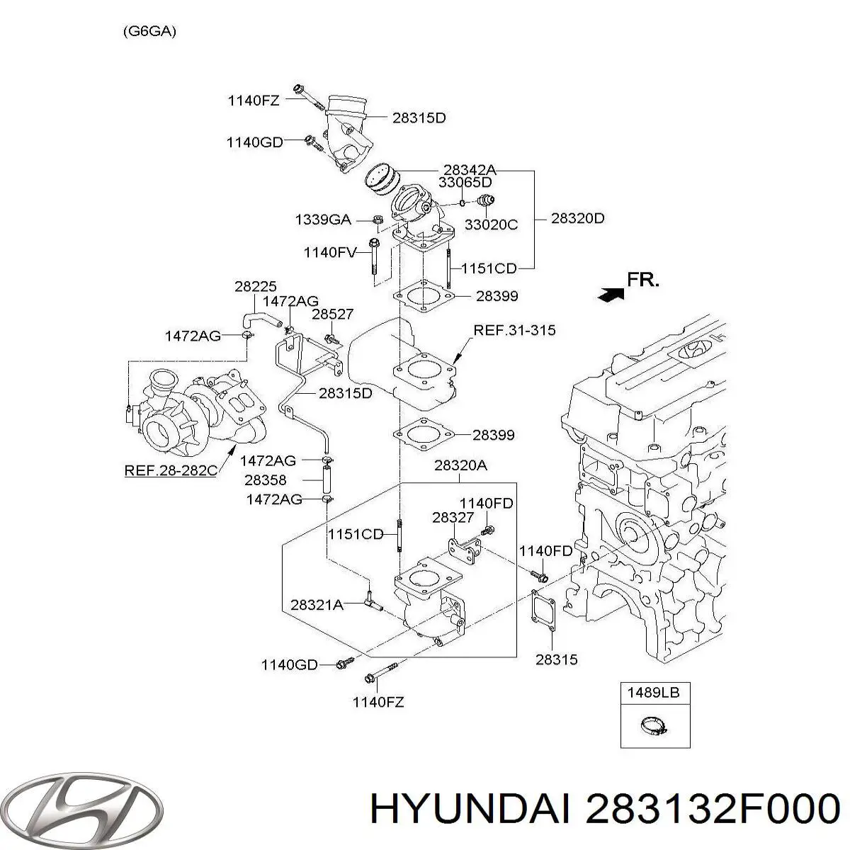 283132F000 Hyundai/Kia Ущільнююче кільце патрубка EGR