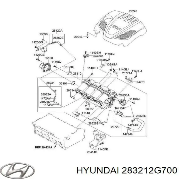  Hyundai/Kia 283212G700 ціна, від 10.46 USD