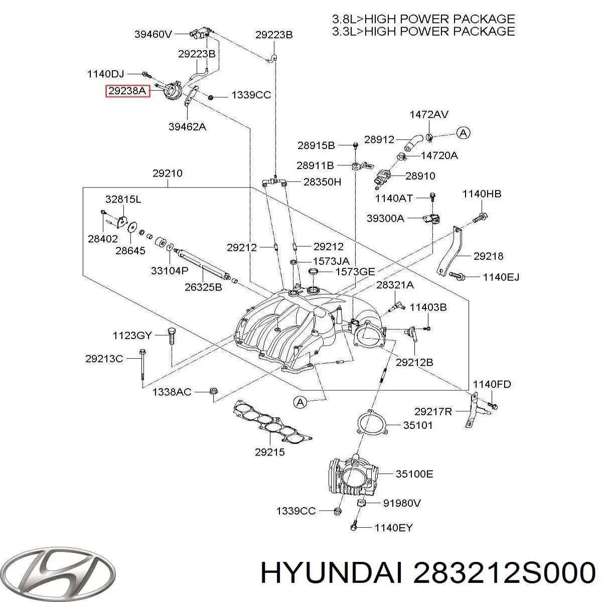 283212S000 Hyundai/Kia Клапан управління заслінкою впускного колектора