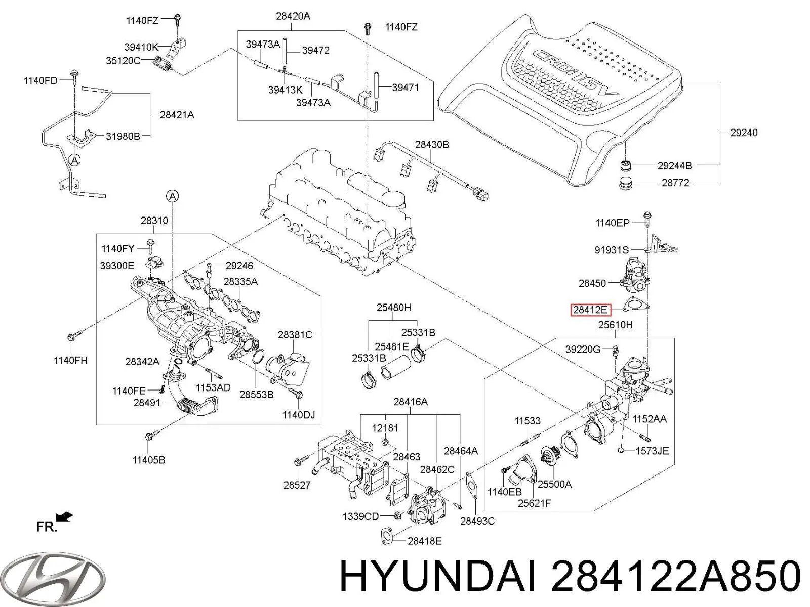 Прокладка EGR-клапана рециркуляції Hyundai/Kia 284122A850 ціна, від 13.88 USD