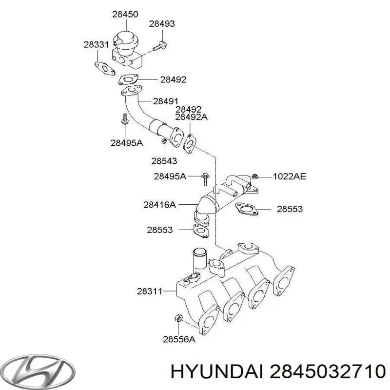 2845032710 Hyundai/Kia Клапан рециркуляції відпрацьованих газів EGR