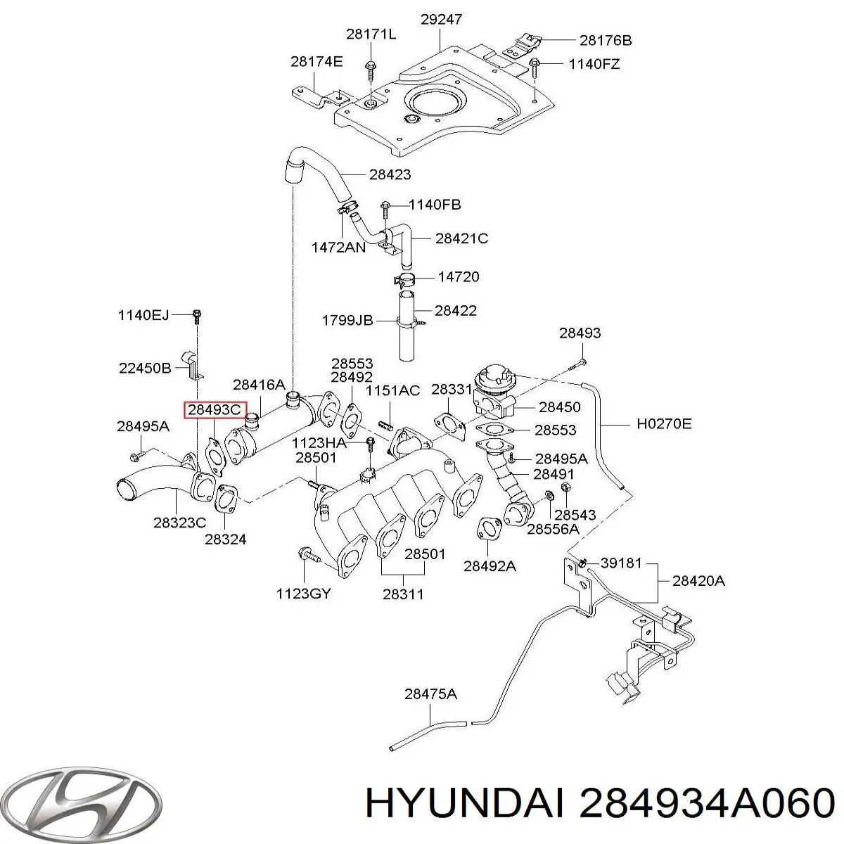 Прокладка EGR-клапана рециркуляції Hyundai/Kia 284934A060 ціна, від 8.50 USD