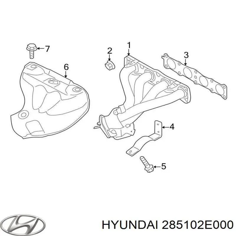 Конвертор-каталізатор (каталітичний нейтралізатор) Hyundai/Kia 285102E000 ціна, від 25.41 USD