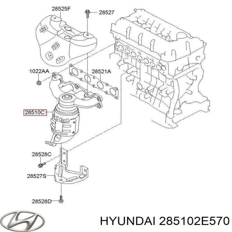 285102E570 Hyundai/Kia Система випуску газів двигуна