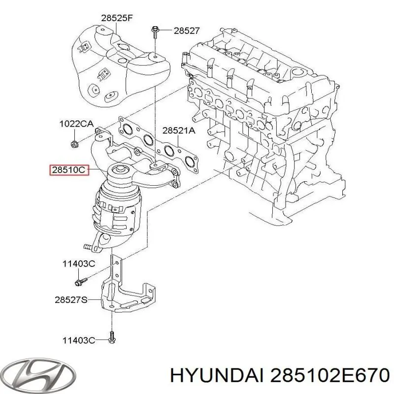Газопроводи (колектор випускний) Hyundai Sonata VII седан (LF) (2014 - 2023) ціна, від 55.75 USD