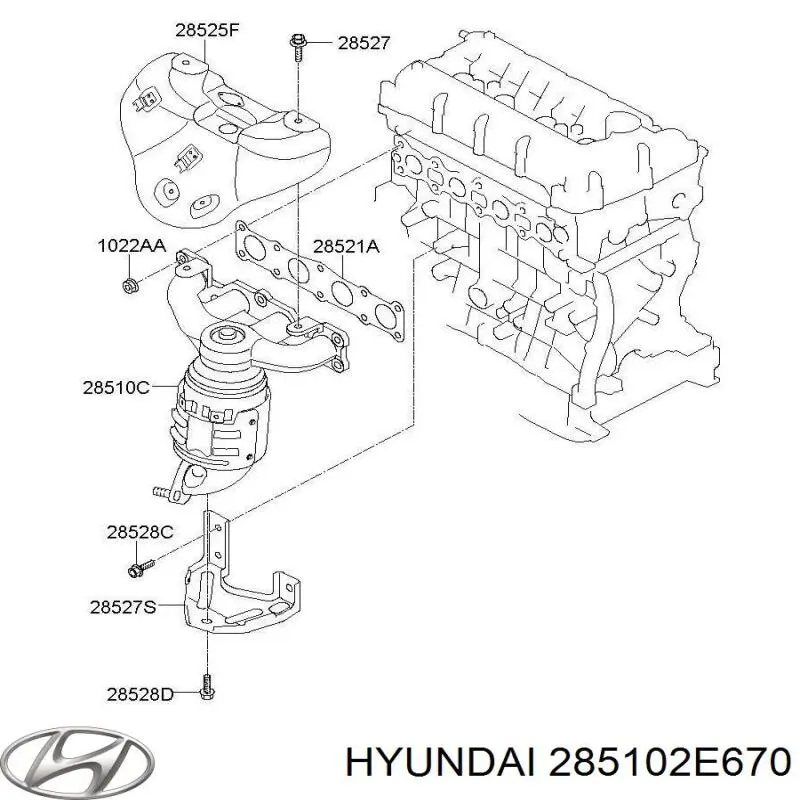 Система випуску газів двигуна на Hyundai Sonata VII LF