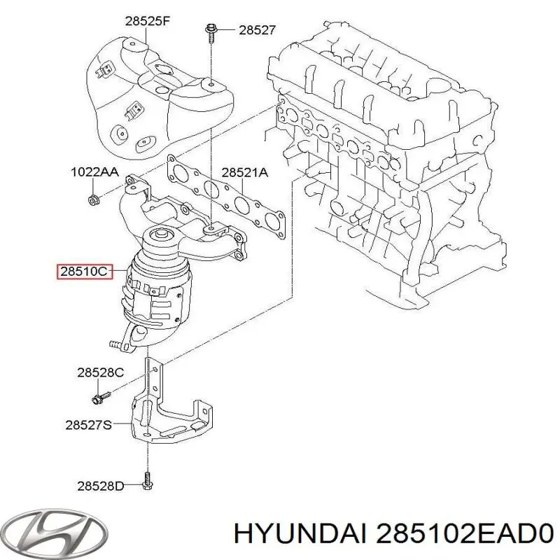 285102EAD0 Hyundai/Kia Система випуску газів двигуна